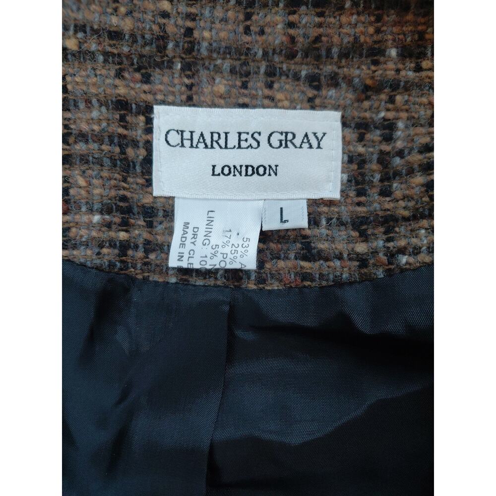True Vintage Wool Overcoat Charles Gray London Tweed Women's Large Brown Classic - Picture 6 of 12